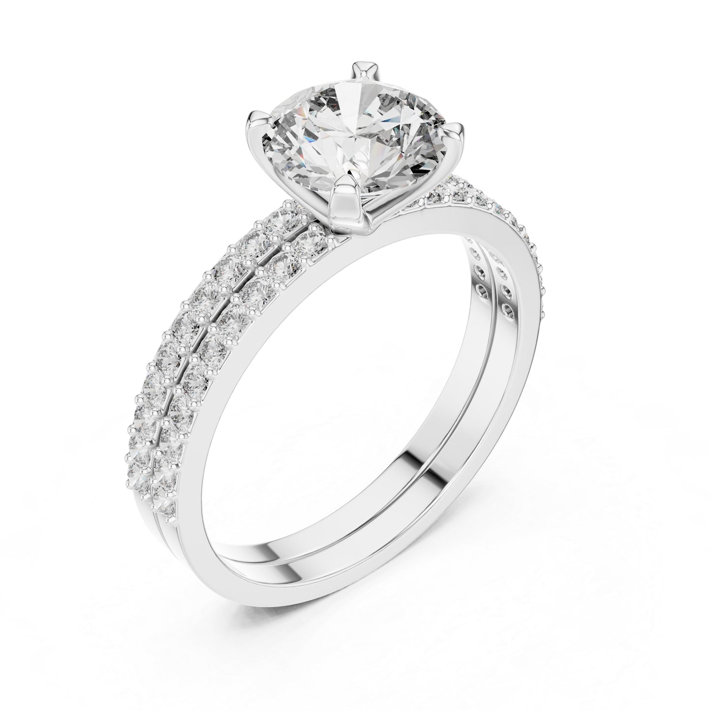 14K White Gold Round Lab-Grown Diamond Drop Ring for Women – Anniversary Gift - Pure Carat