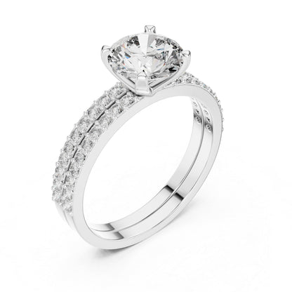 14K White Gold Round Lab-Grown Diamond Drop Ring for Women – Anniversary Gift - Pure Carat