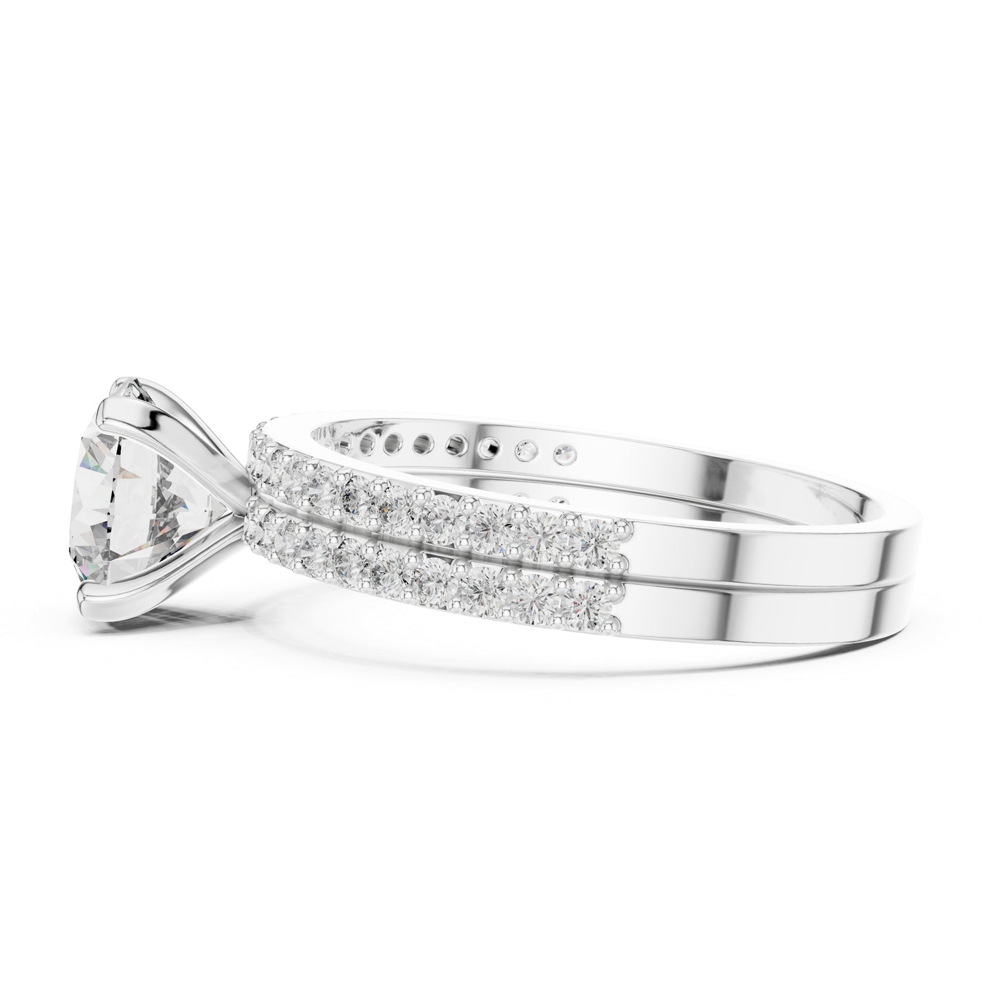 14K White Gold Round Lab-Grown Diamond Drop Ring for Women – Anniversary Gift - Pure Carat