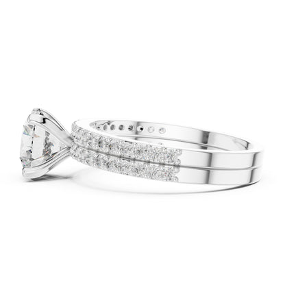 14K White Gold Round Lab-Grown Diamond Drop Ring for Women – Anniversary Gift - Pure Carat
