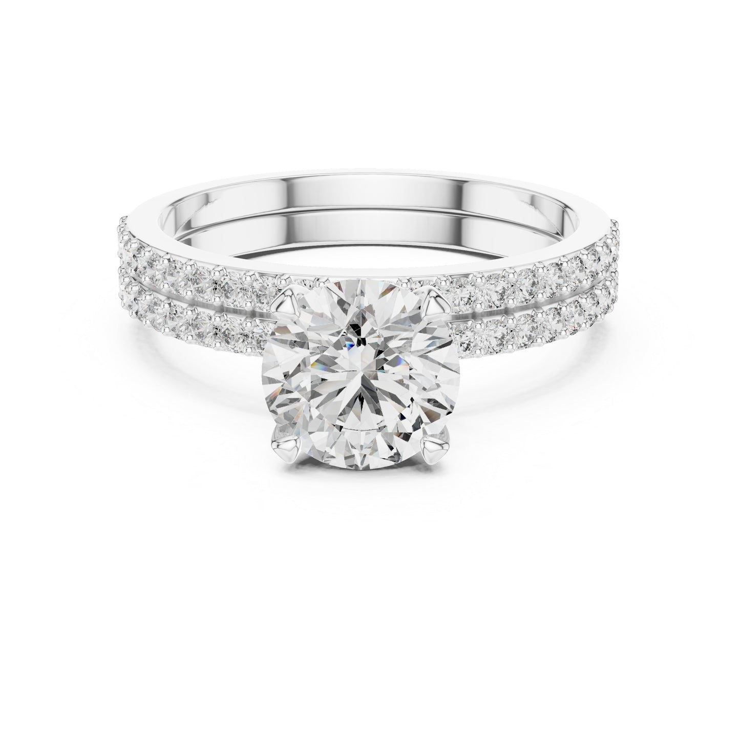 14K White Gold Round Lab-Grown Diamond Drop Ring for Women – Anniversary Gift - Pure Carat