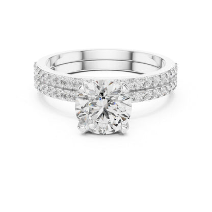 14K White Gold Round Lab-Grown Diamond Drop Ring for Women – Anniversary Gift - Pure Carat