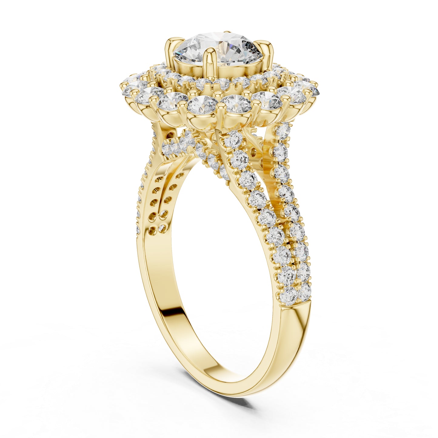 Women’s Wedding Round Lab-Grown Diamond Ring in 14K Yellow Gold - Pure Carat