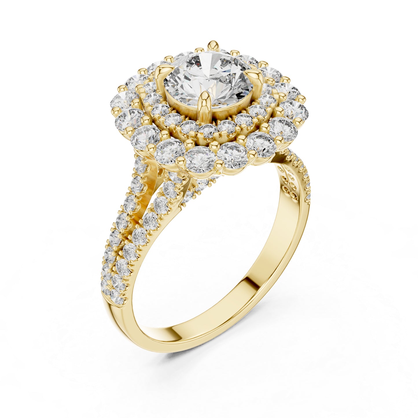 Women’s Wedding Round Lab-Grown Diamond Ring in 14K Yellow Gold - Pure Carat