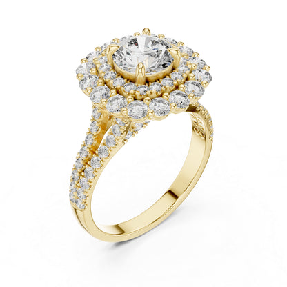 Women’s Wedding Round Lab-Grown Diamond Ring in 14K Yellow Gold - Pure Carat