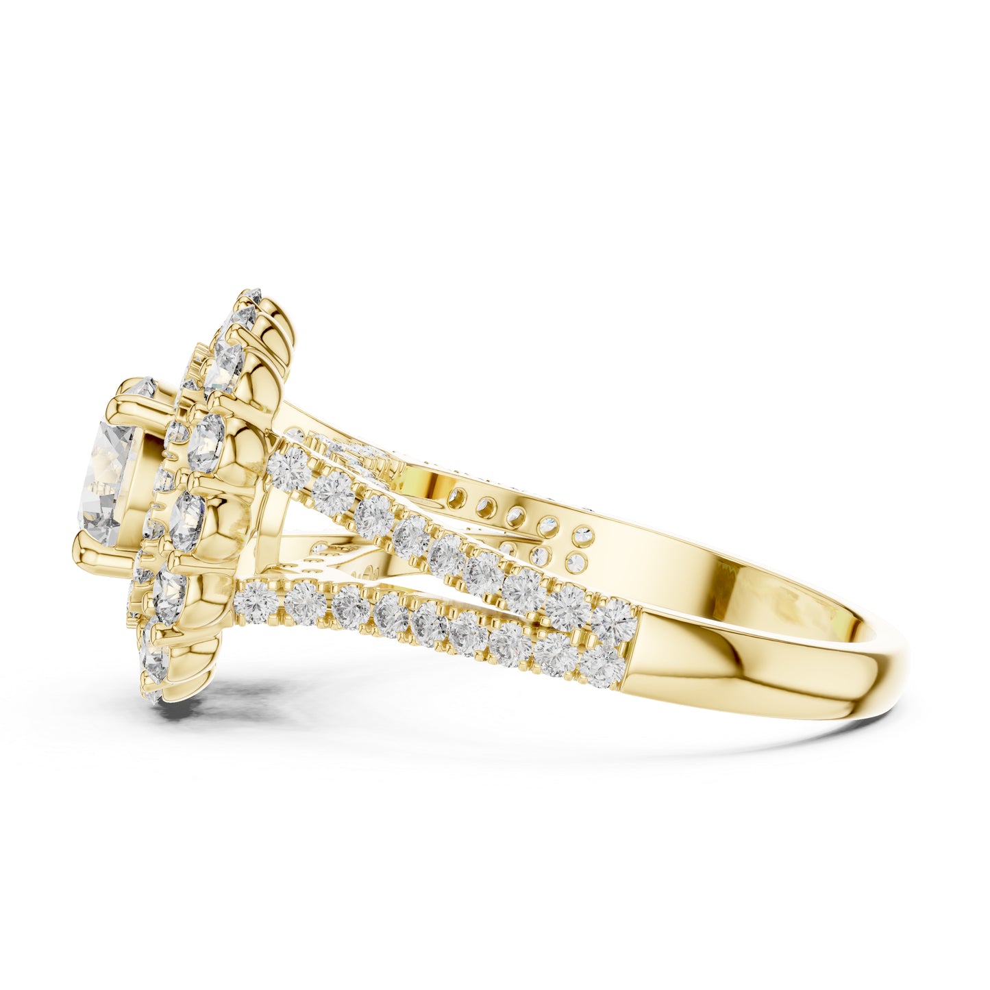Women’s Wedding Round Lab-Grown Diamond Ring in 14K Yellow Gold - Pure Carat