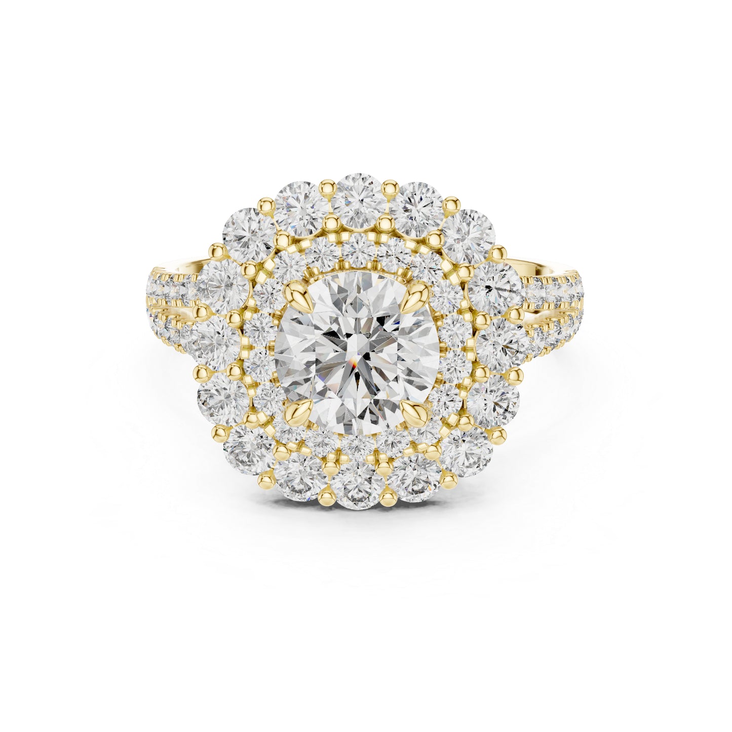 Women’s Wedding Round Lab-Grown Diamond Ring in 14K Yellow Gold - Pure Carat