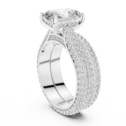 18K Rose Gold Radiant & Round Lab-Grown Diamond Stud Ring for Women – Pure Carat