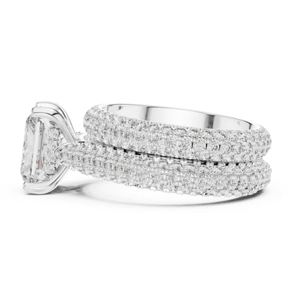 18K Rose Gold Radiant & Round Lab-Grown Diamond Stud Ring for Women – Pure Carat