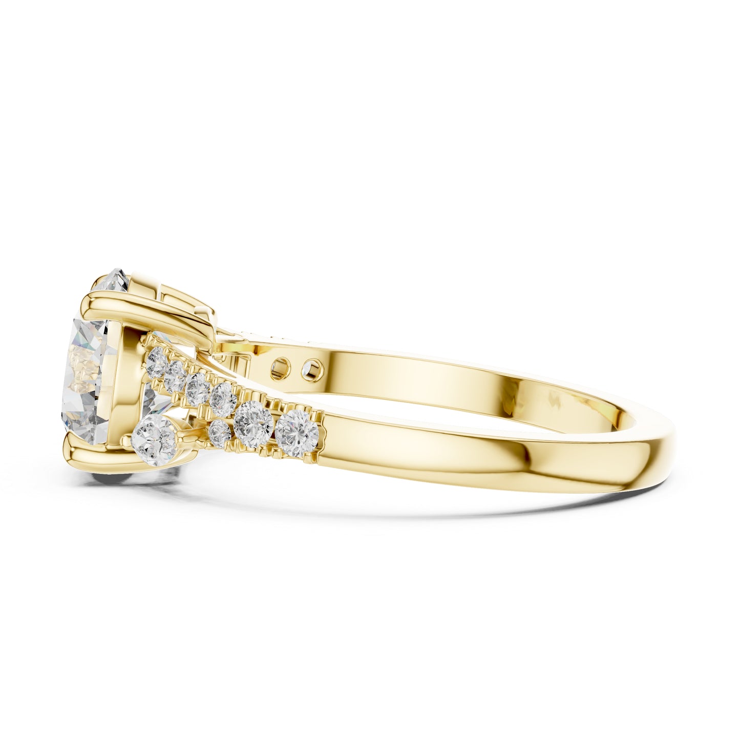 14K Yellow Gold Marquise & Round Cut Diamond Ring for Women – Office Wear - Pure Carat