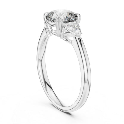 Trillion & Cushion Lab-Grown Diamond Ring in 18K Yellow Gold for Women – Pure Carat
