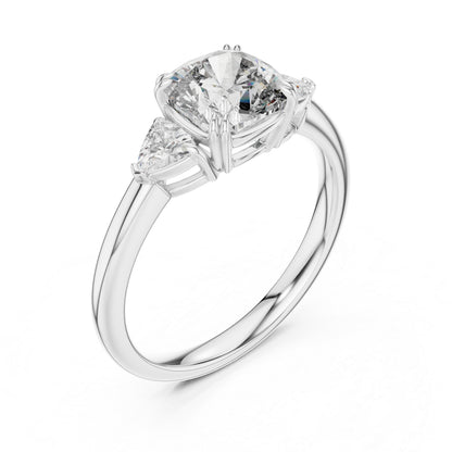 Trillion & Cushion Lab-Grown Diamond Ring in 18K Yellow Gold for Women – Pure Carat