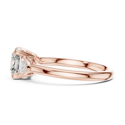 Trillion & Cushion Lab-Grown Diamond Ring in 18K Yellow Gold for Women – Pure Carat