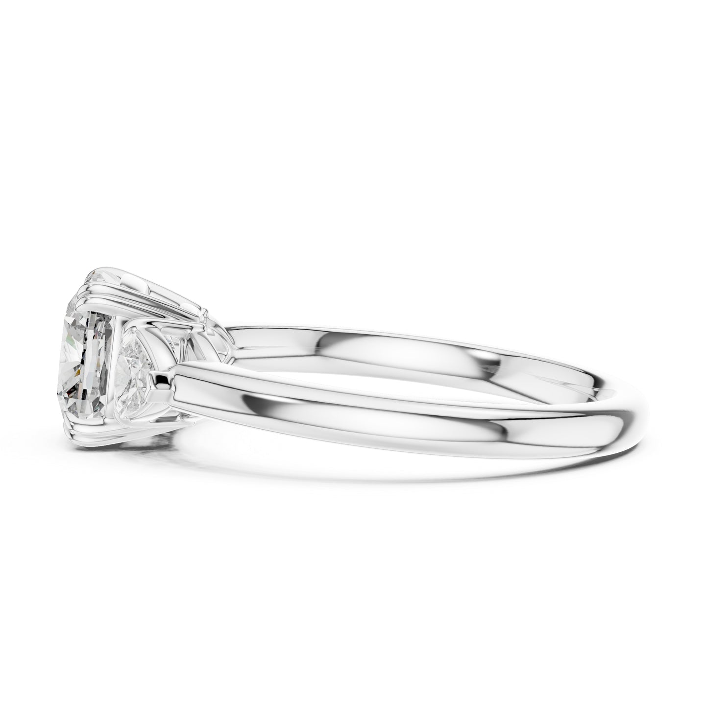 Trillion & Cushion Lab-Grown Diamond Ring in 18K Yellow Gold for Women – Pure Carat