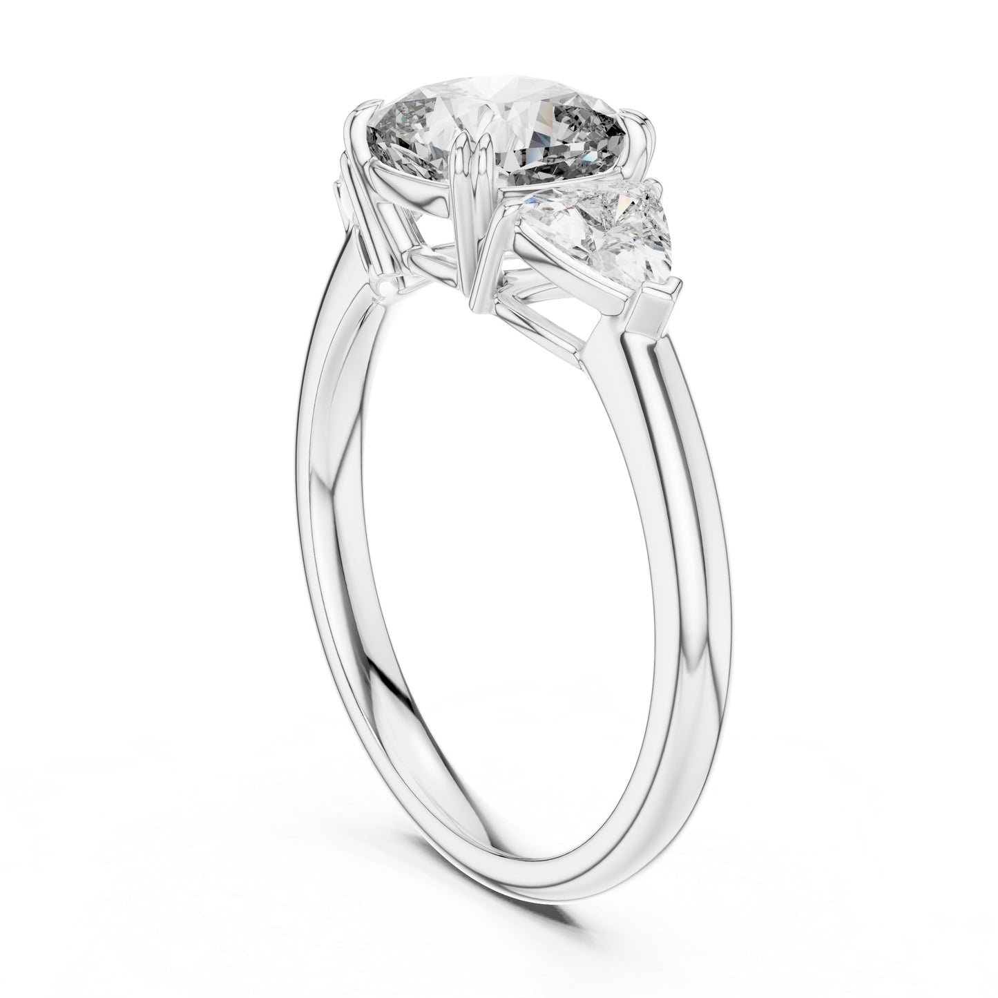 14K Yellow Gold Cushion & Trillion Lab-Grown Diamond Engagement Ring for Women - Pure Carat
