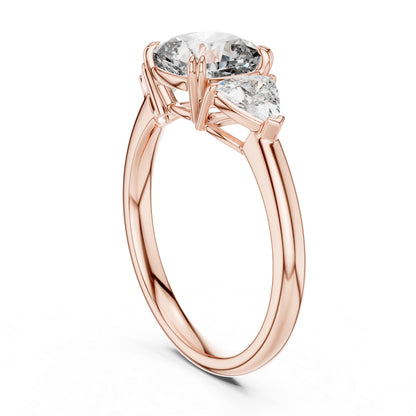 14K Yellow Gold Cushion & Trillion Lab-Grown Diamond Engagement Ring for Women - Pure Carat