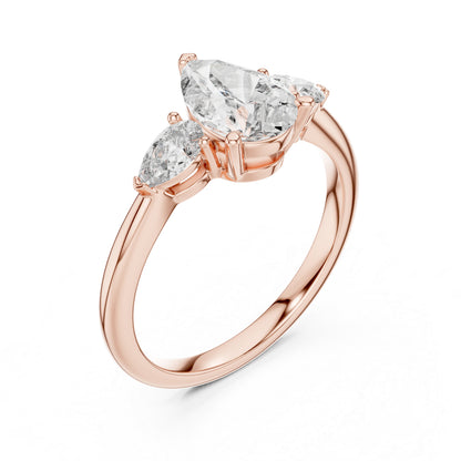 Women’s Everyday Pear Cut Lab-Grown Diamond Ring in 18K White Gold - Pure Carat