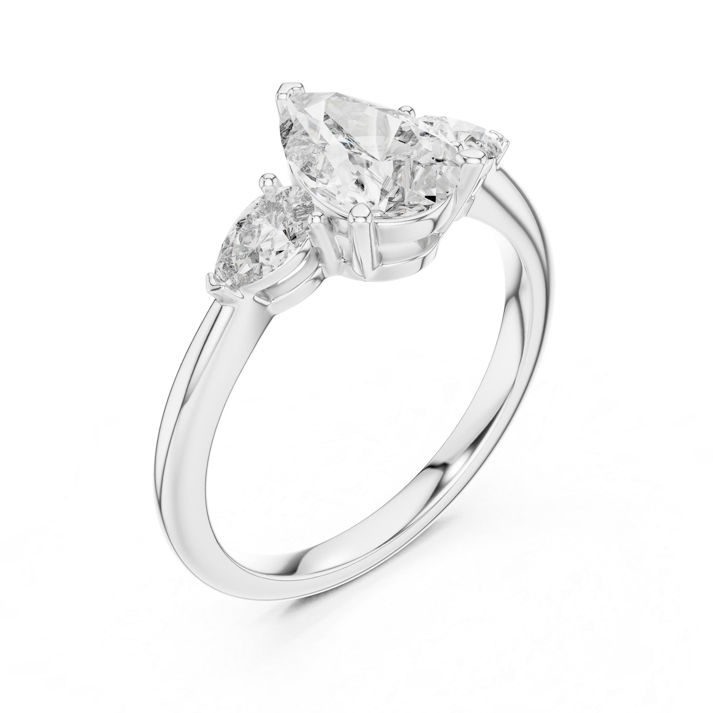 Women’s Everyday Pear Cut Lab-Grown Diamond Ring in 18K White Gold - Pure Carat