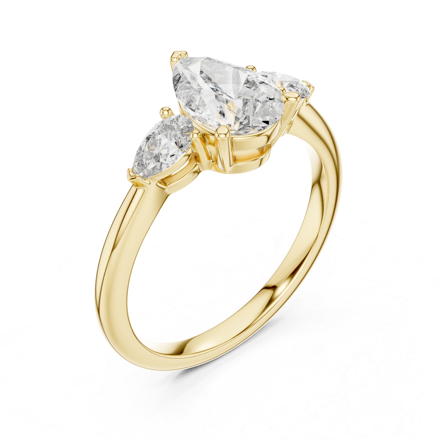 Women’s Everyday Pear Cut Lab-Grown Diamond Ring in 18K White Gold - Pure Carat