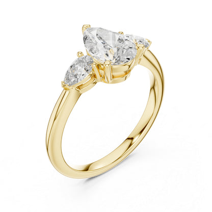 Women’s Everyday Pear Cut Lab-Grown Diamond Ring in 18K White Gold - Pure Carat