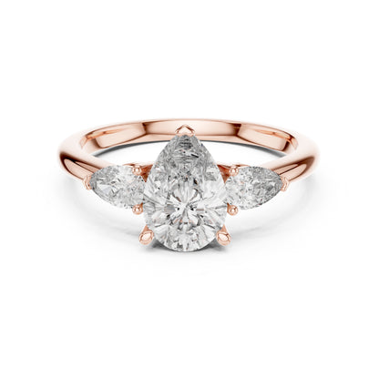 Women’s Everyday Pear Cut Lab-Grown Diamond Ring in 18K White Gold - Pure Carat