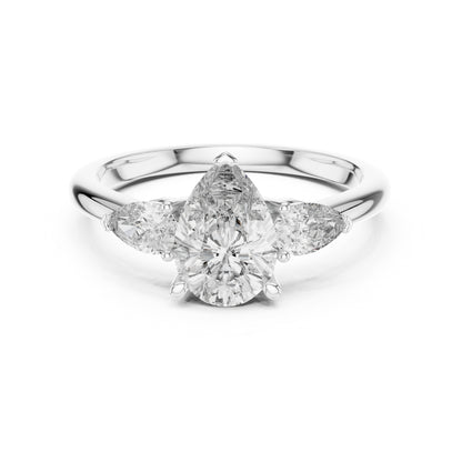 Women’s Everyday Pear Cut Lab-Grown Diamond Ring in 18K White Gold - Pure Carat