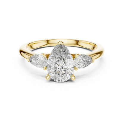 Women’s Everyday Pear Cut Lab-Grown Diamond Ring in 18K White Gold - Pure Carat