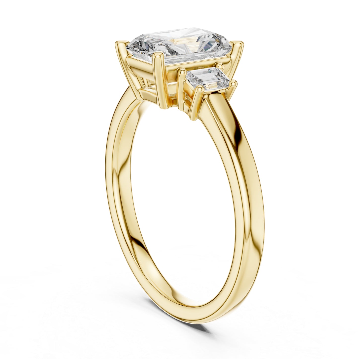 18K Yellow Gold Radiant & Emerald Lab-Grown Diamond Ring for Women - Pure Carat