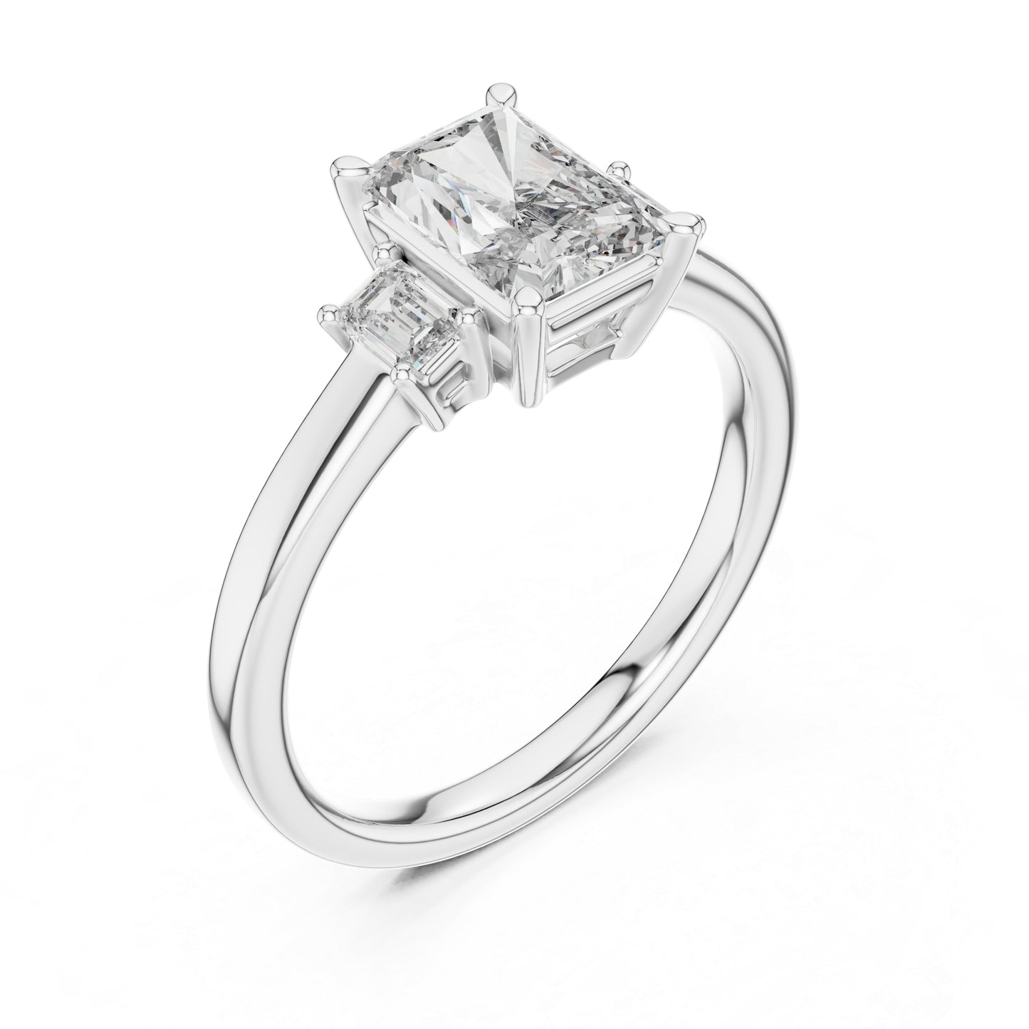 18K Yellow Gold Radiant & Emerald Lab-Grown Diamond Ring for Women - Pure Carat