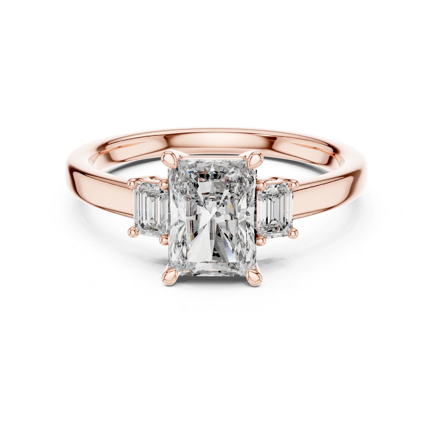 18K Yellow Gold Radiant & Emerald Lab-Grown Diamond Ring for Women - Pure Carat