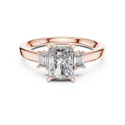 18K Yellow Gold Radiant & Emerald Lab-Grown Diamond Ring for Women - Pure Carat