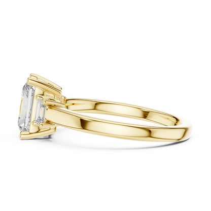 18K Yellow Gold Radiant & Emerald Lab-Grown Diamond Ring for Women - Pure Carat