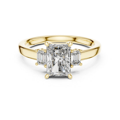18K Yellow Gold Radiant & Emerald Lab-Grown Diamond Ring for Women - Pure Carat