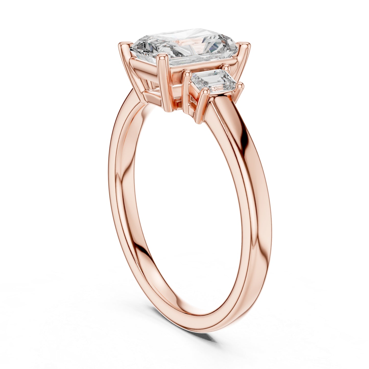 18K Yellow Gold Radiant & Emerald Lab-Grown Diamond Ring for Women - Pure Carat