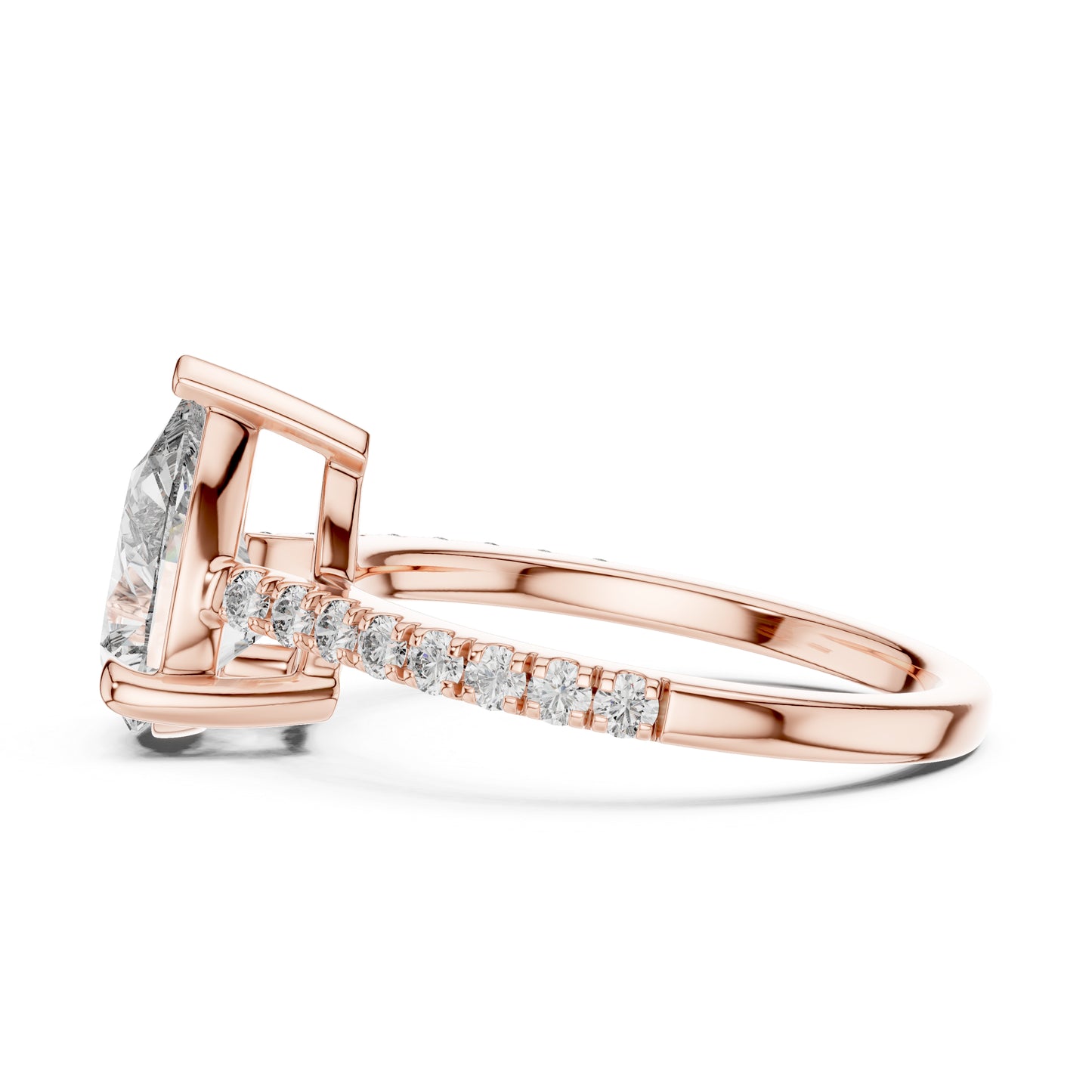 Women's Party Wear Diamond Ring - Pear & Round Cut Diamonds in 18K White Gold - Pure Carat