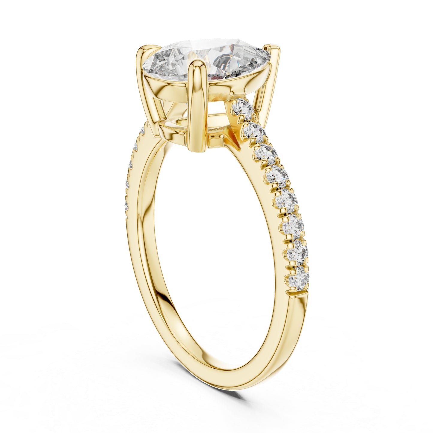Women's Party Wear Diamond Ring - Pear & Round Cut Diamonds in 18K White Gold - Pure Carat