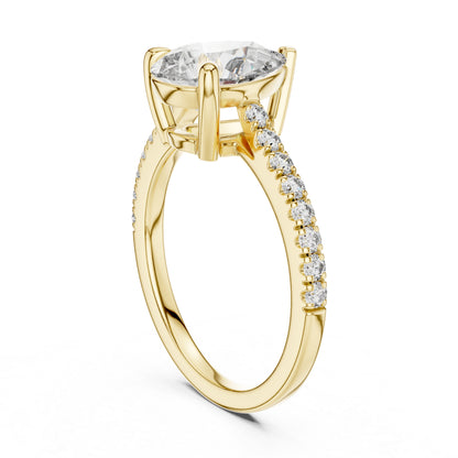Women's Party Wear Diamond Ring - Pear & Round Cut Diamonds in 18K White Gold - Pure Carat