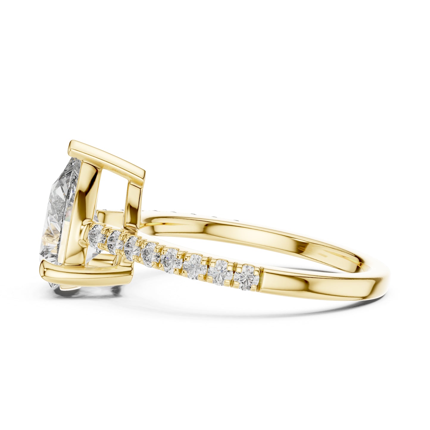 Women's Party Wear Diamond Ring - Pear & Round Cut Diamonds in 18K White Gold - Pure Carat