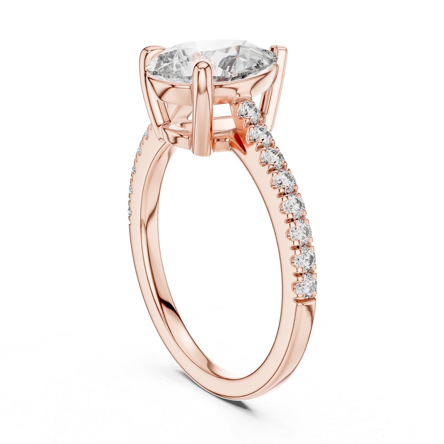 Women's Party Wear Diamond Ring - Pear & Round Cut Diamonds in 18K White Gold - Pure Carat