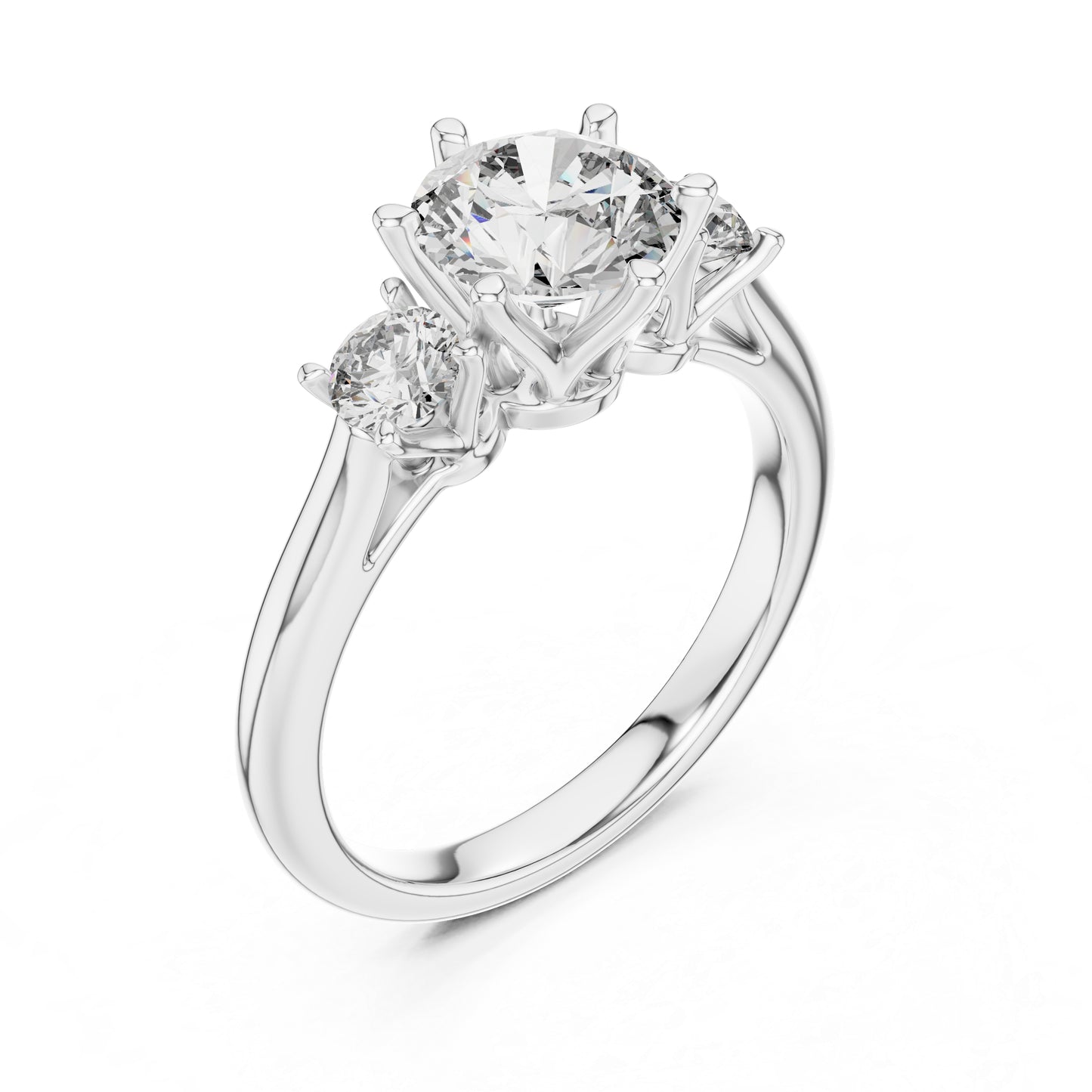 Pure Carat 14K Rose Gold Engagement Ring with Round Lab-Grown Diamond for Women