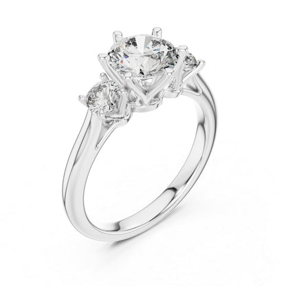 Pure Carat 14K Rose Gold Engagement Ring with Round Lab-Grown Diamond for Women