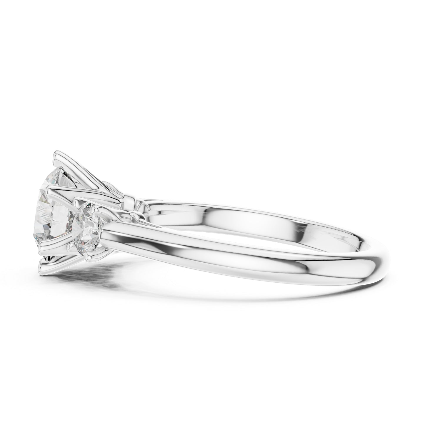 Pure Carat 14K Rose Gold Engagement Ring with Round Lab-Grown Diamond for Women