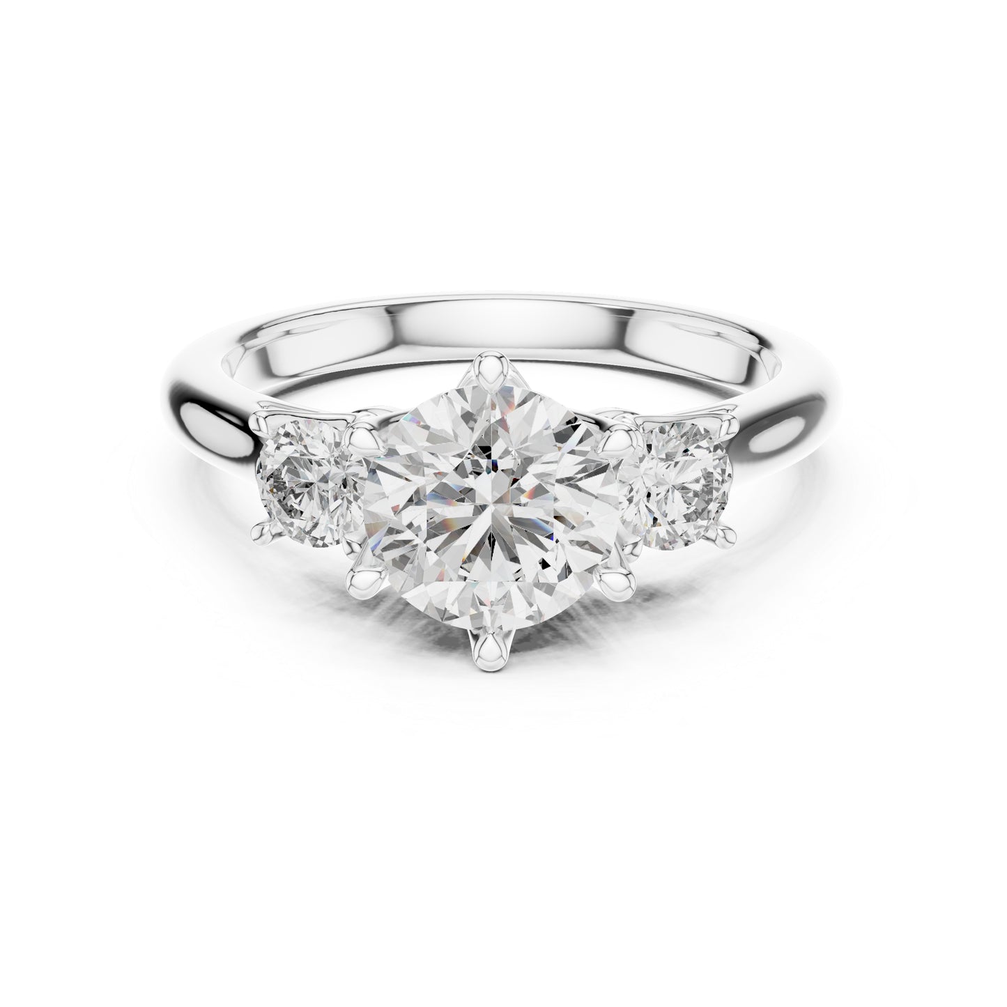 Pure Carat 14K Rose Gold Engagement Ring with Round Lab-Grown Diamond for Women