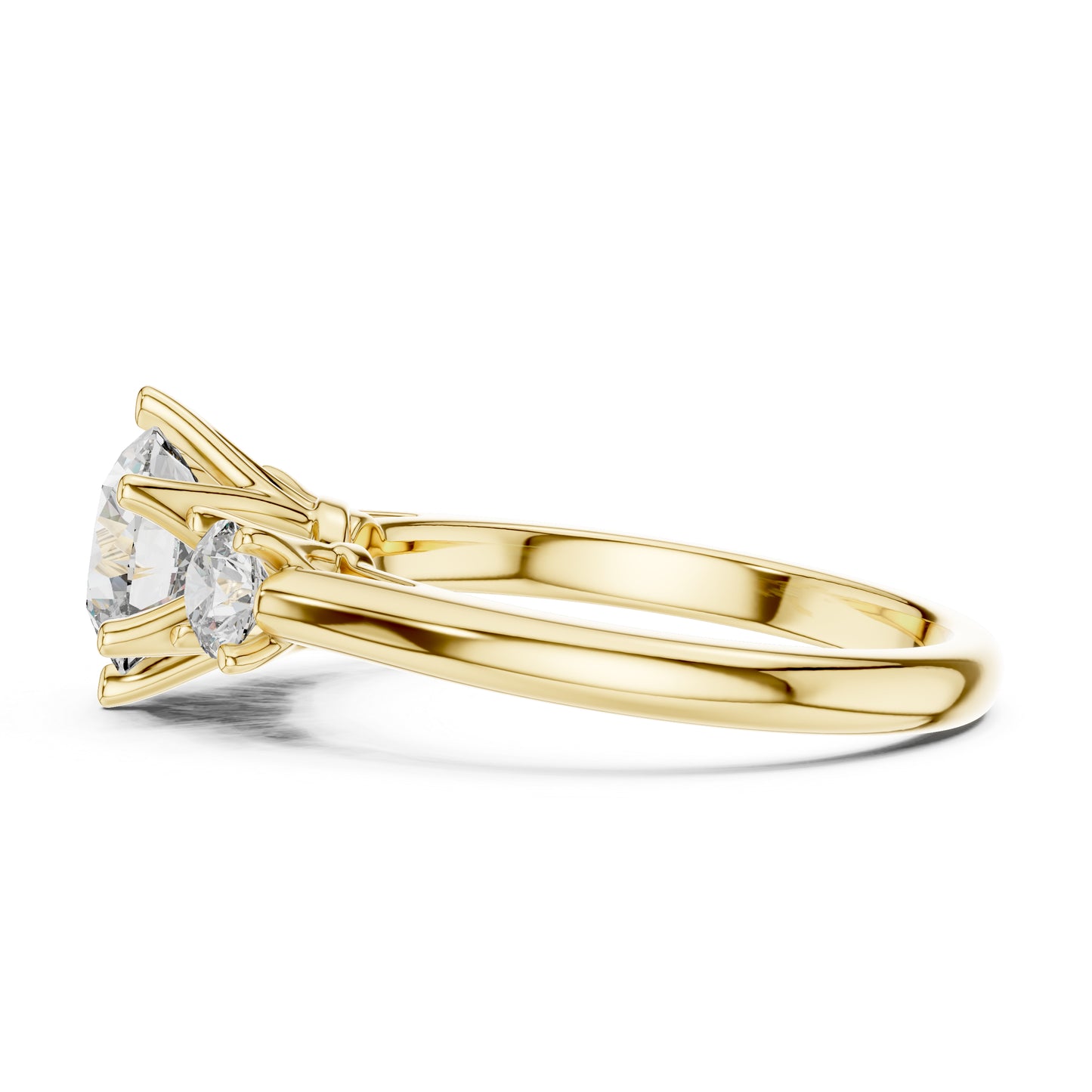 Pure Carat 14K Rose Gold Engagement Ring with Round Lab-Grown Diamond for Women