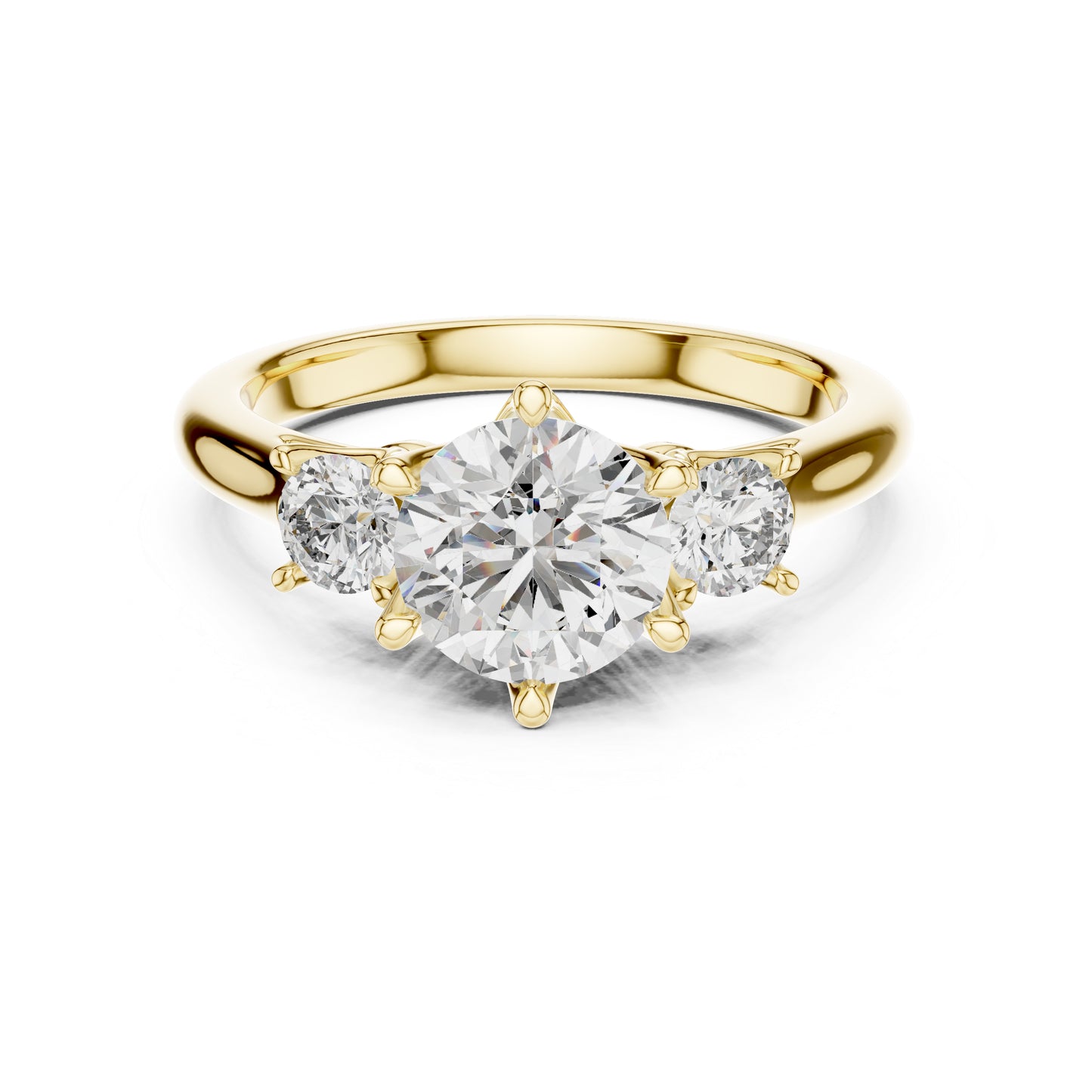 Pure Carat 14K Rose Gold Engagement Ring with Round Lab-Grown Diamond for Women