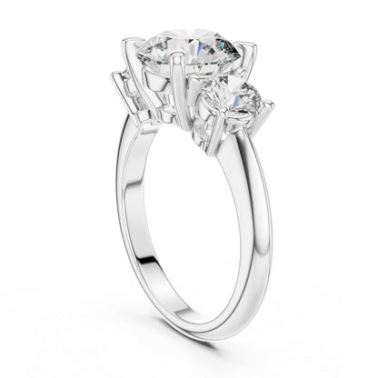 14K Yellow Gold Round Lab-Grown Diamond Ring for Women - Everyday Wear - Pure Carat