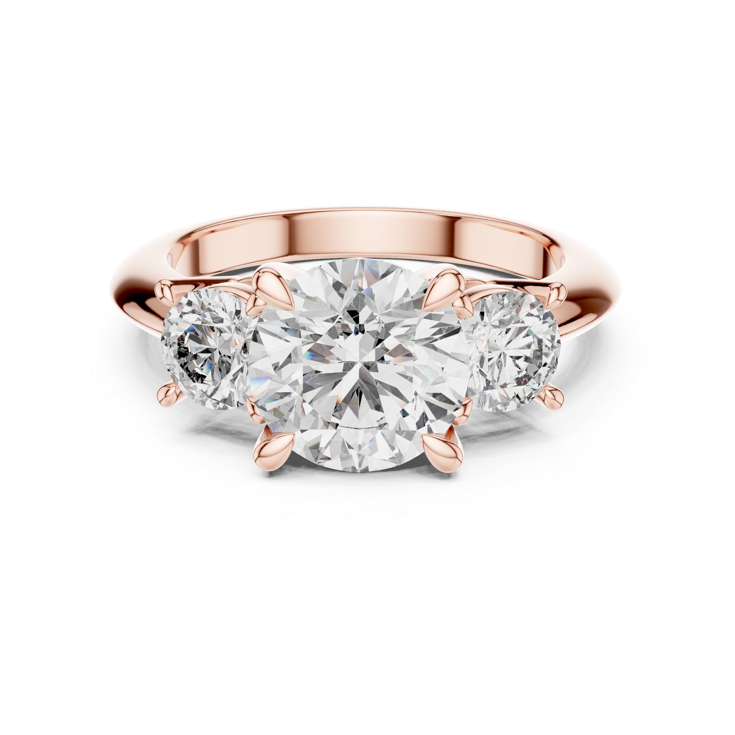 14K Yellow Gold Round Lab-Grown Diamond Ring for Women - Everyday Wear - Pure Carat