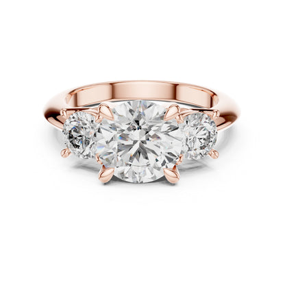 14K Yellow Gold Round Lab-Grown Diamond Ring for Women - Everyday Wear - Pure Carat