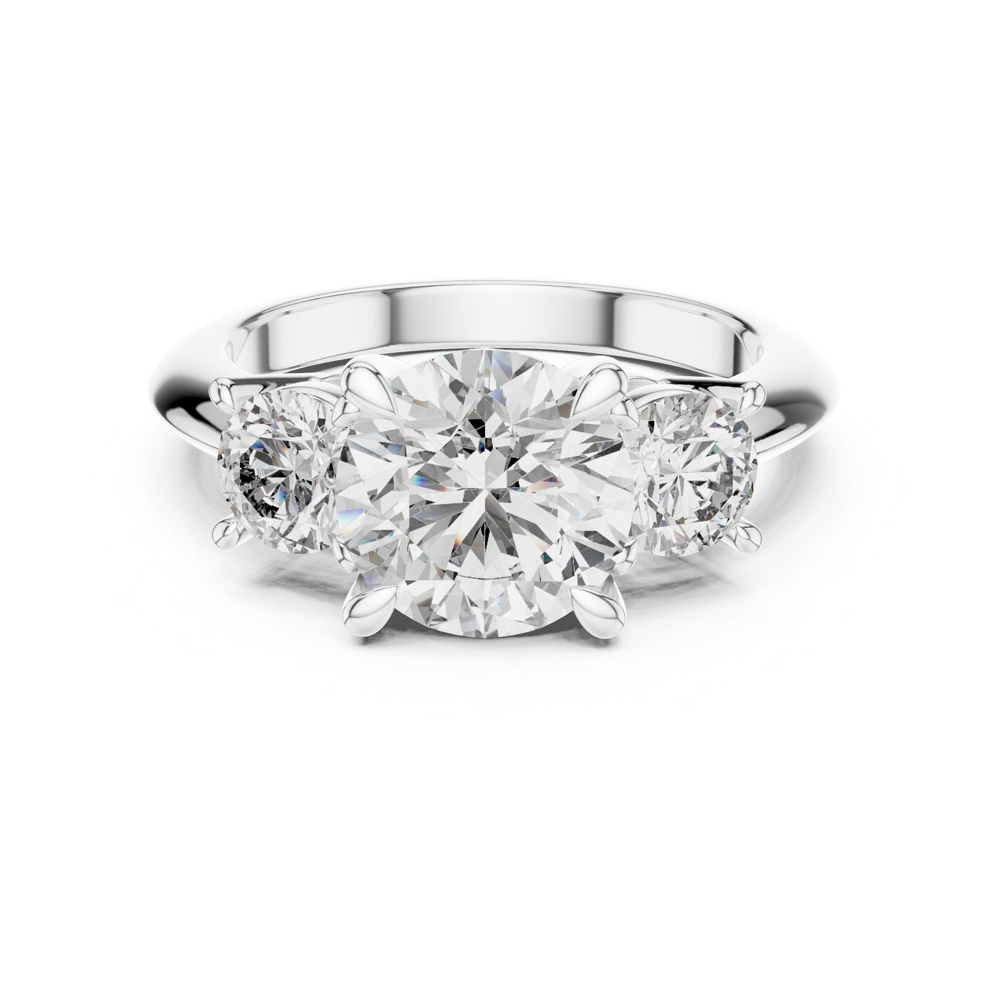 14K Yellow Gold Round Lab-Grown Diamond Ring for Women - Everyday Wear - Pure Carat