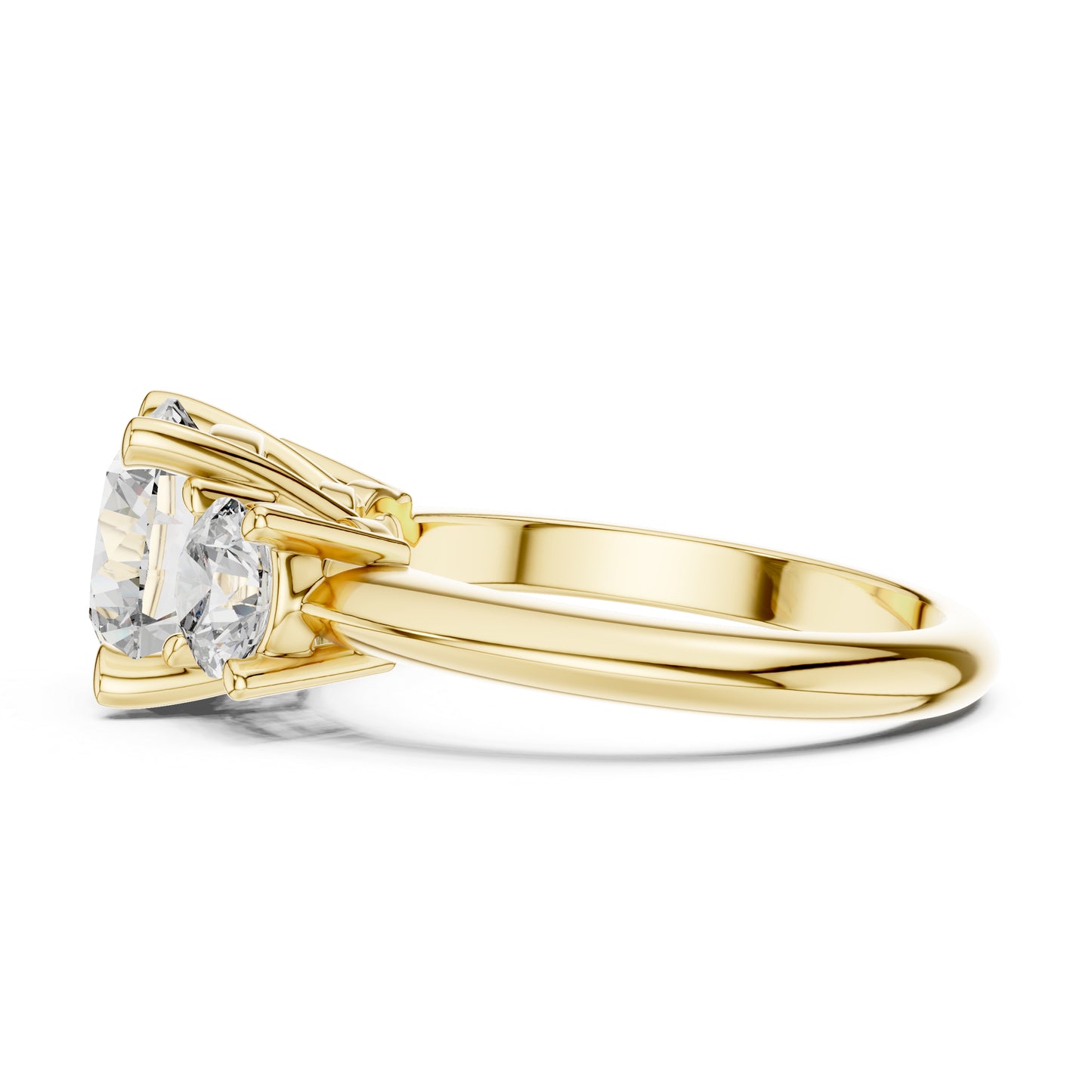 14K Yellow Gold Round Lab-Grown Diamond Ring for Women - Everyday Wear - Pure Carat